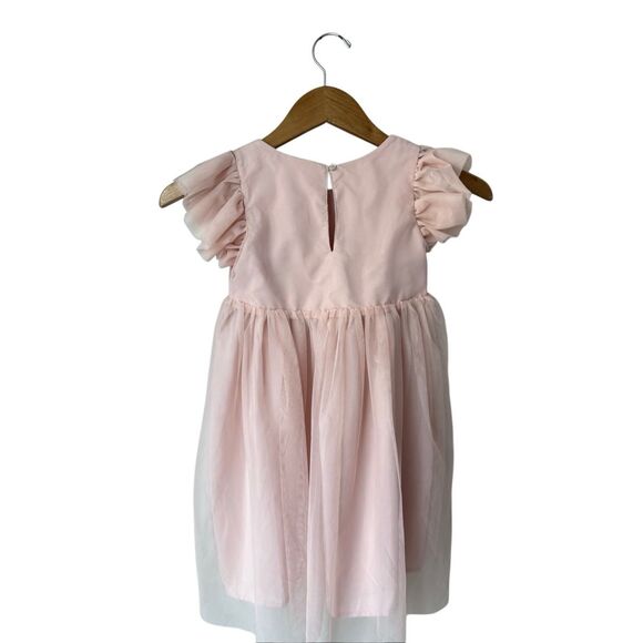 H&M Appliquéd Tulle Dress In Powder pink/rainbow - Picture 6 of 12